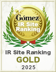 Gomez / IR Site Ranking GOLD 2025 Sector Ranking  (Machine): 1st