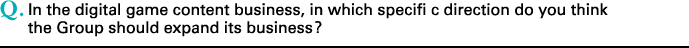 Q.In the digital game content business, in which specific direction do you think the Group should expand its business?