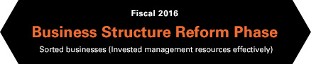 Fiscal 2016 Business Structure Reform Phase Sorted businesses (Invested management resources effectively)